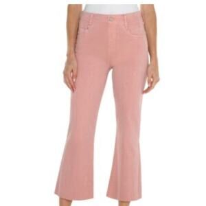 Liverpool Los Angeles Gia Glider Crop Flare Jeans in Rose Blush Size 14